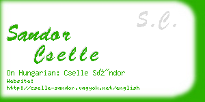 sandor cselle business card